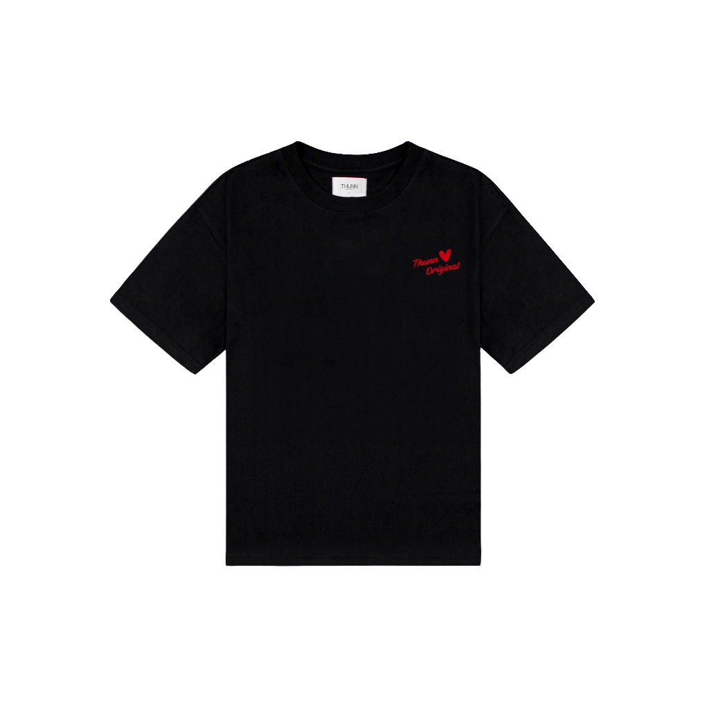 Áo thun cotton cao cấp - thunn original love text tee-black