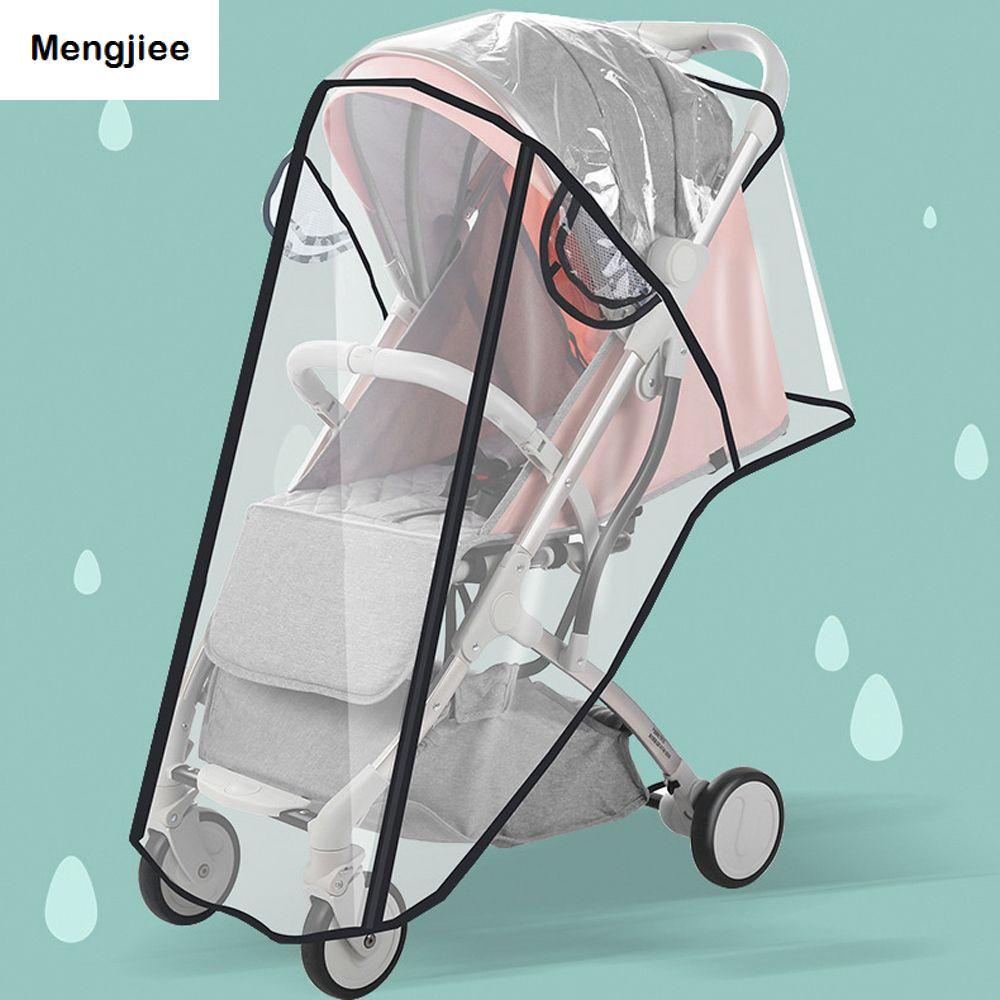 MENGJIEE สากลสากลสากล มัลติฟังก์ชั่ ที่ป้องกันฝุ่น ซิปเปิด อุปกรณ์เสริมรถเข็นเด็ก ผ้าคลุมรถเข็นเด็กกันฝน EVA บังลมรถเข็นเด็ก กันน้ำกันน้ำได้ เสื้อกันฝนรถเข็นเด็ก