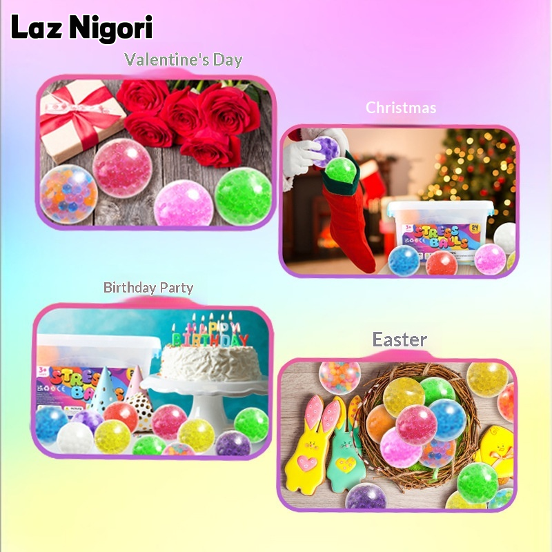 Laz Nigori Sensory Stress Relief Squishy Water Bead Balls for Hand Therapy and Mind Relaxation ราคา 17 บาท*ส่งฟรี