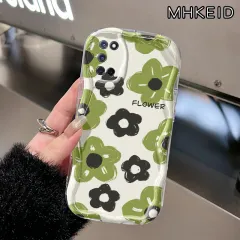 MHKEID Casing Hp OPPO A52 A72 A92 Case telepon hp pola bunga Kesing silikon Anti drop transparan Softcase Casing pelindung lensa baru Kesing