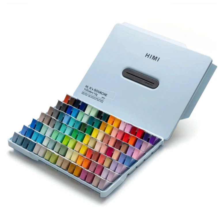 Hộp 112 Màu Gouache HIMI Sinh Đôi HIMI Twins PHIÊN BẢN MỚI (Tặng Kèm Giấy Vẽ)