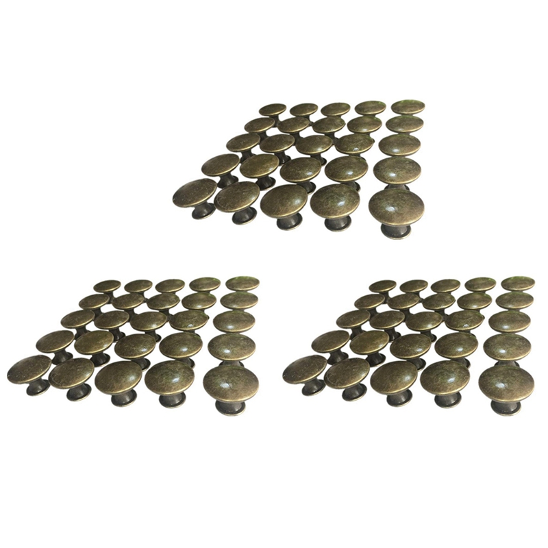 (BYZM) 75PCS Vintage Door Drawer Knobs 30mm Antique Kitchen Cabinet Cupboard Handles, for Dresser and Cabinet, Old Bronze