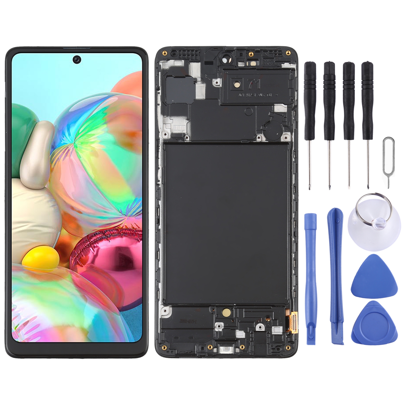Màn hình lcd oled màn hình cho samsung galaxy a71 sm-a715 số hóa đầy đủ lắp ráp với khung