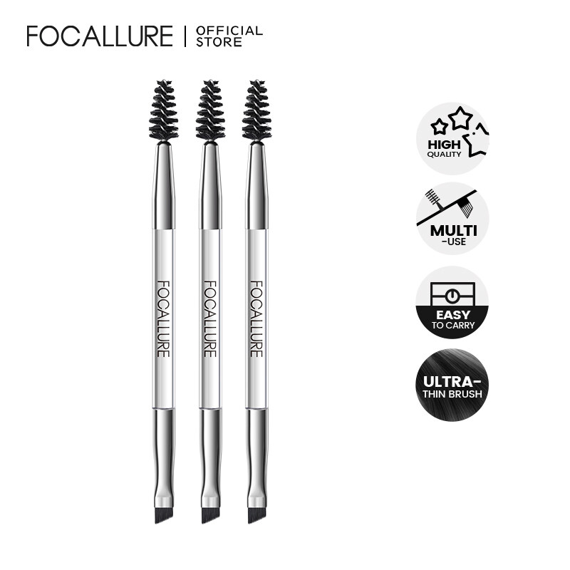 Focallure Cọ vẽ chân mày hai đầu đa-sử dụng chân mày trang điểm bàn chải dụng cụ trang điểm