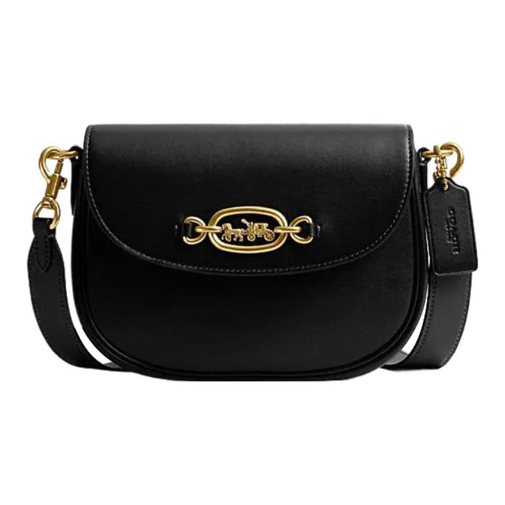 กระเป๋าสะพายข้าง กระเป๋าถือแฟชั่น Coach Harley Cow Leather Saddle Bag, , กระเป๋าสะพาย Small Women's สีดำ CM705-B4BK ราคา 37,687 บาท*ส่งฟรี