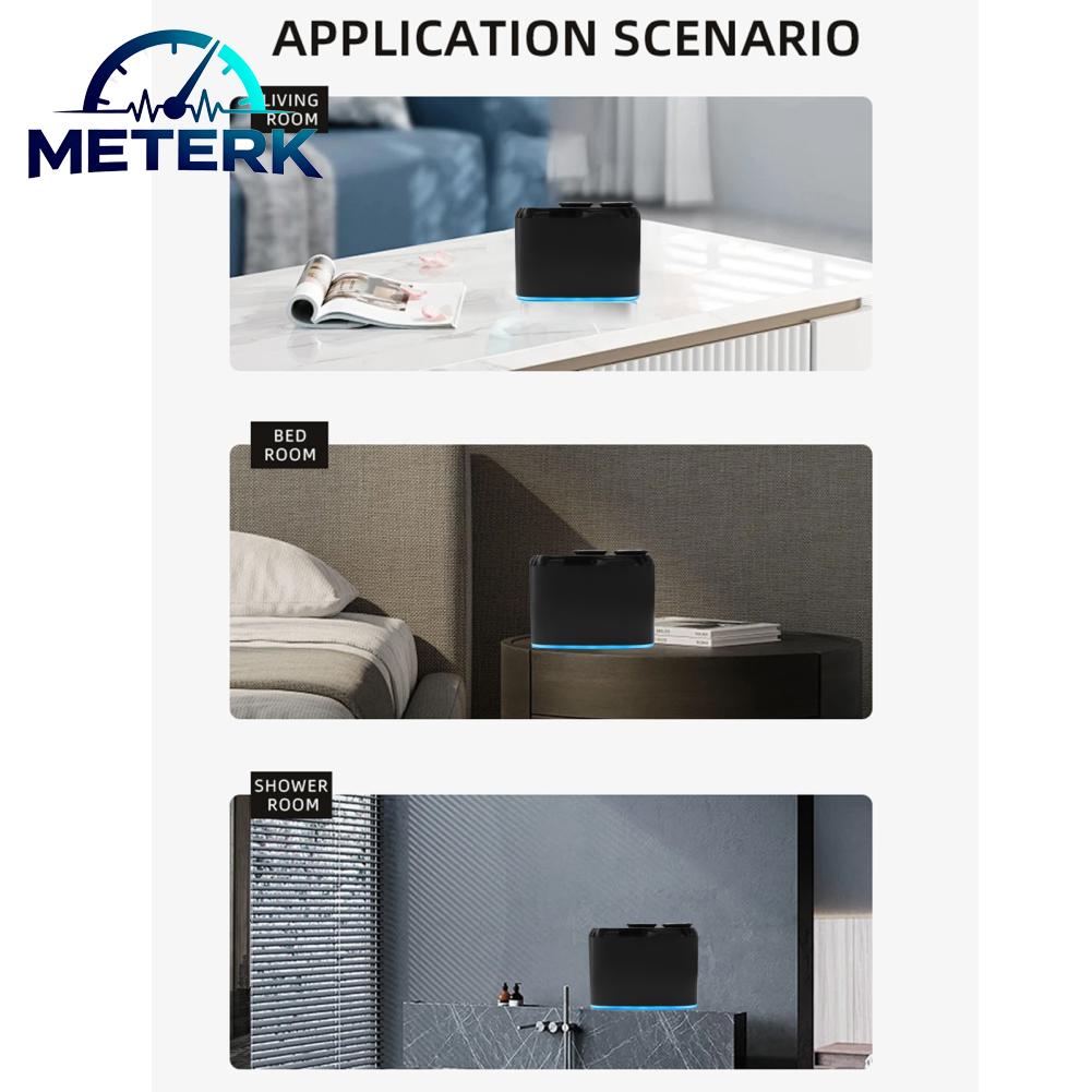 Meterk เครื่องอโรมาเธอราพี Aumotop พร้อมระบบควบคุมแสงและกระจายกลิ่นหอมไฟฟ้าสำหรับร้านอาหารร้านเสริมสวย ความจุ 50ML X 2 ราคา 2,516 บาท*ส่งฟรี