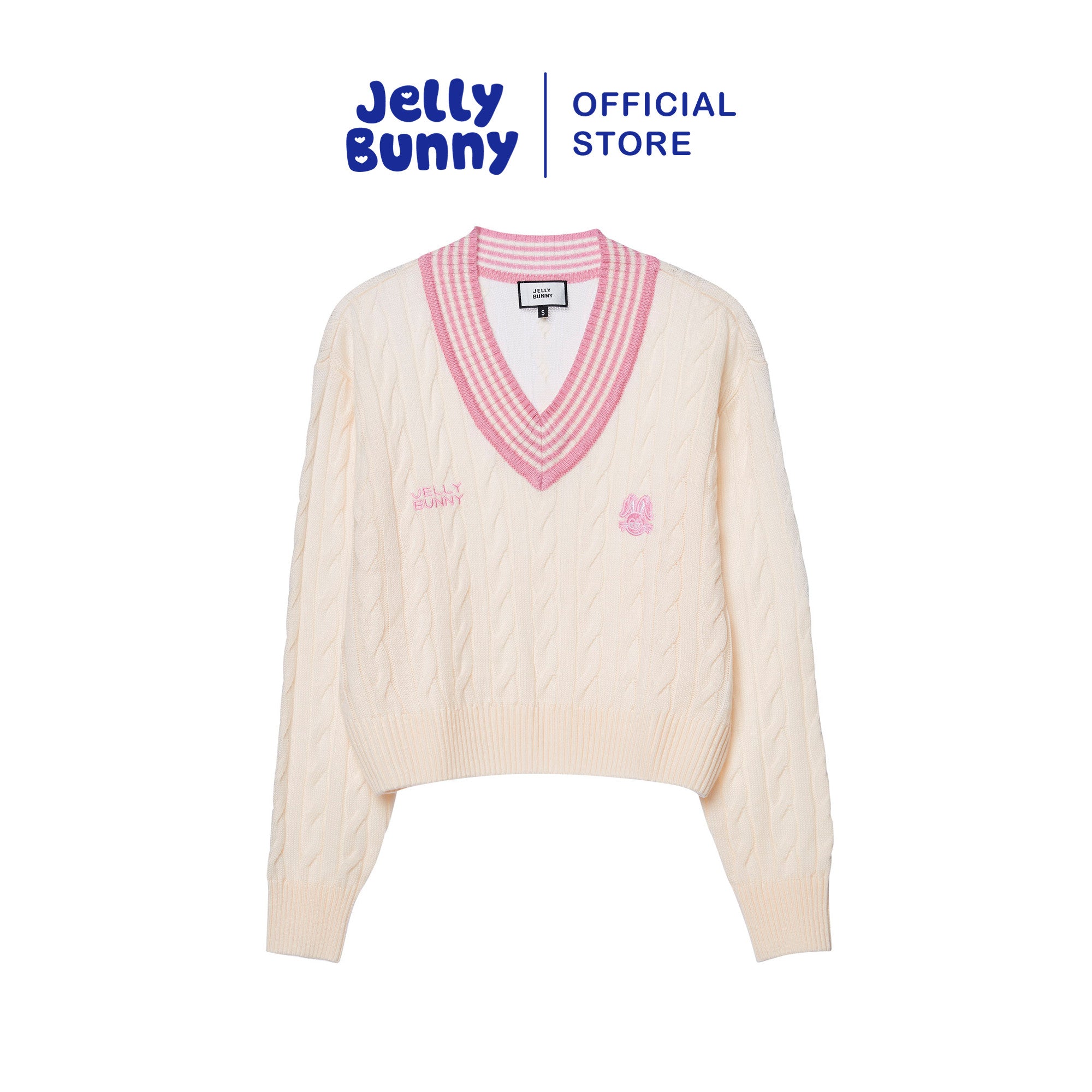 JELLY BUNNY LOGO CABLE KNIT PULLOVER B26WGWA015 ราคา 1,590 บาท*ส่งฟรี
