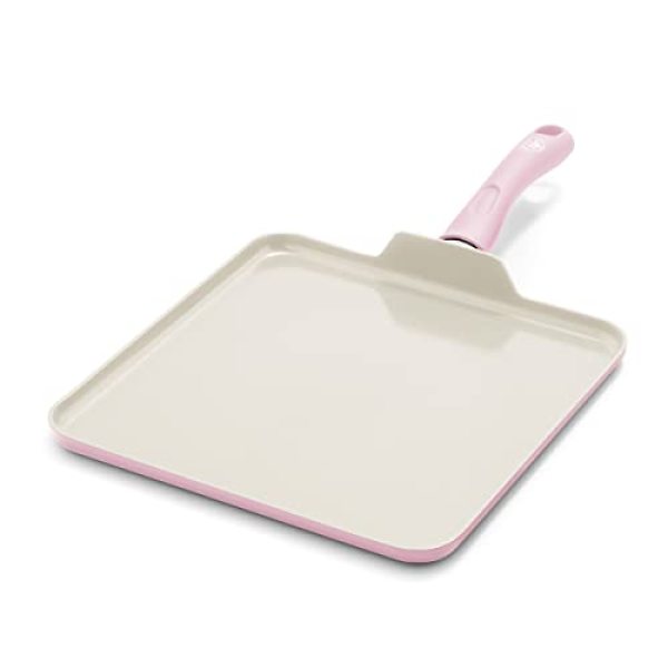 GreenLife Soft Grip Healthy Ceramic Nonstick Griddle Pan, 11, Soft Pink Singapore
