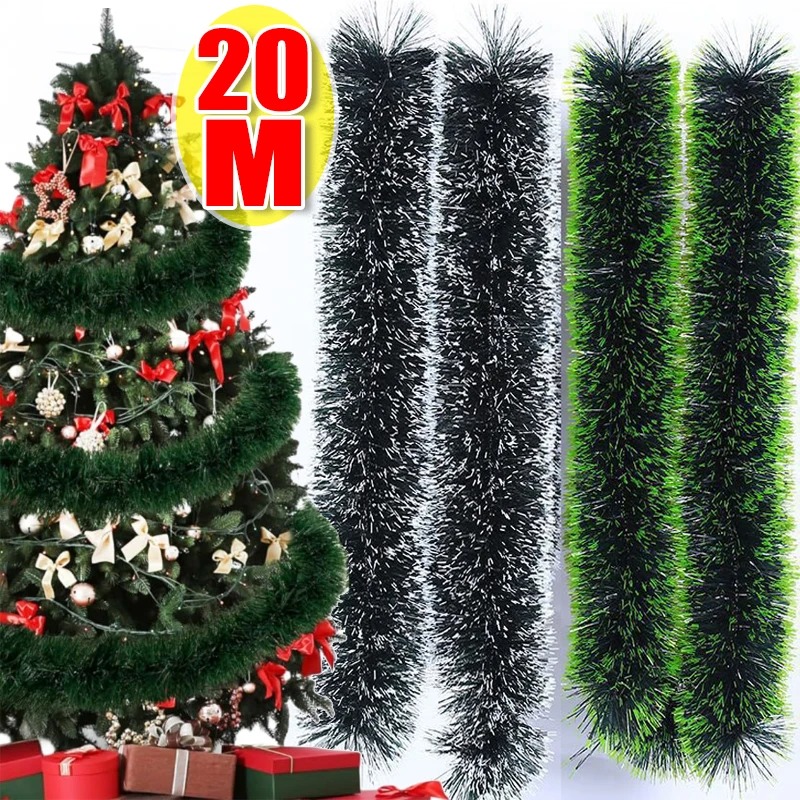 20/2M xanh trắng tinsel Băng Cây giáng sinh mía Ribbon Vòng Hoa Treo pendent Vòng hoa tiệc giáng sinh trang trí nội thất