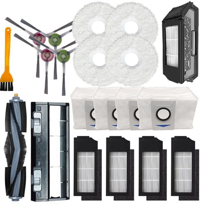 For X1 Omni Turbo Vacuum Cleaner Main Brush HEPA Filter Dust Box Mop Cloth Dust Bag Replacement Parts