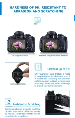 JJC 70D 80D Ultra-thin Optical Glass Camera Display Protector LCD Screen Protector for Canon