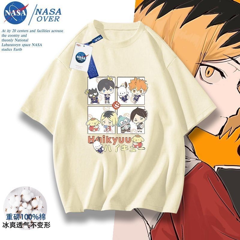 YIMIAO Unisex Moda Haikyuu Anime T-Shirt Short Sleeve Casual Tops per Uomo Donna Tee Ragazzi Karasuno T Shirt(XXS