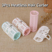 3Pcs Heatless Hair Curlers for Easy Curls and Bangs