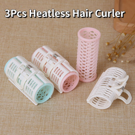 3Pcs Heatless Hair Curlers for Easy Curls and Bangs