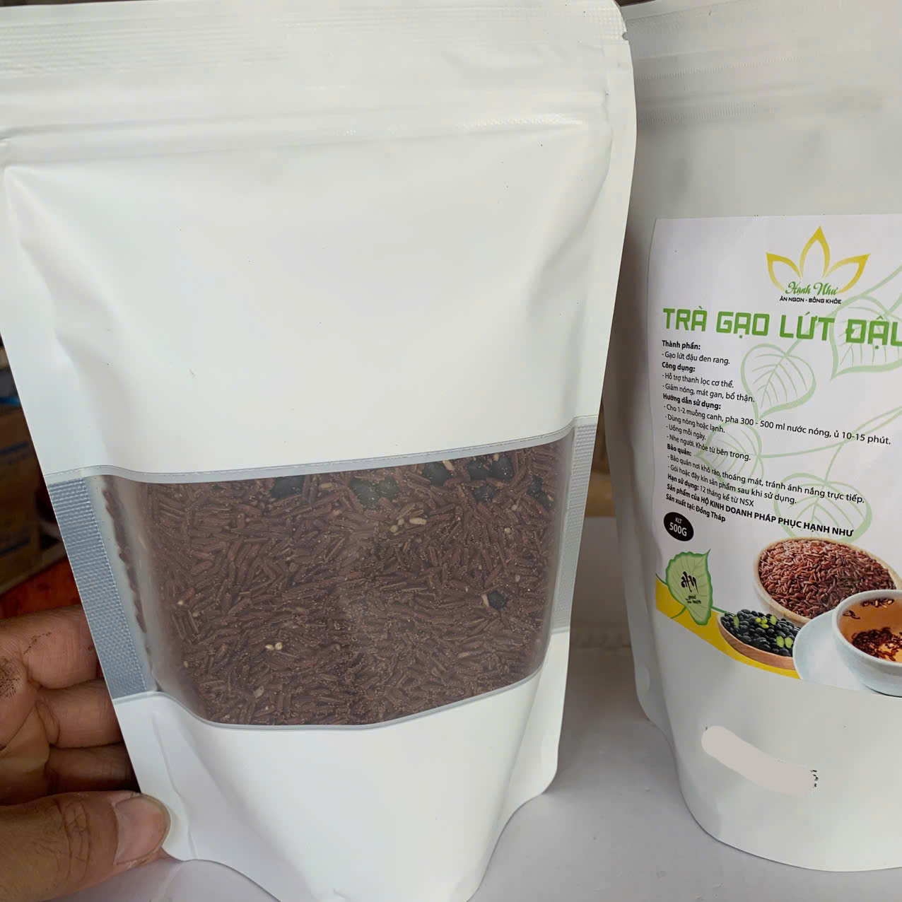 Trà gạo lứt đậu đen xanh lồng Hạnh Như gói 500g