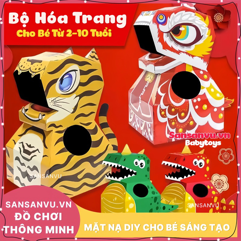 [LOẠI 1 SIZE TO] Đồ chơi hoá trang đầu kì lân, khủng long, Đồ chơi ngày hội trung thu vui nhộn cho bé. ngọc thịnh thao22
