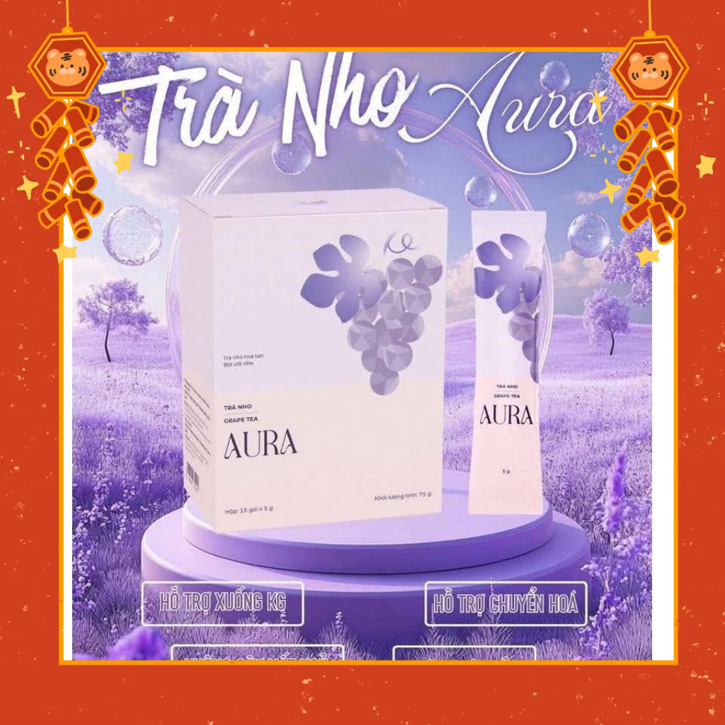 Sẵn ship Trà Dứa, Trà Nho Aura Care 15 gói 🍇🍍đi liền