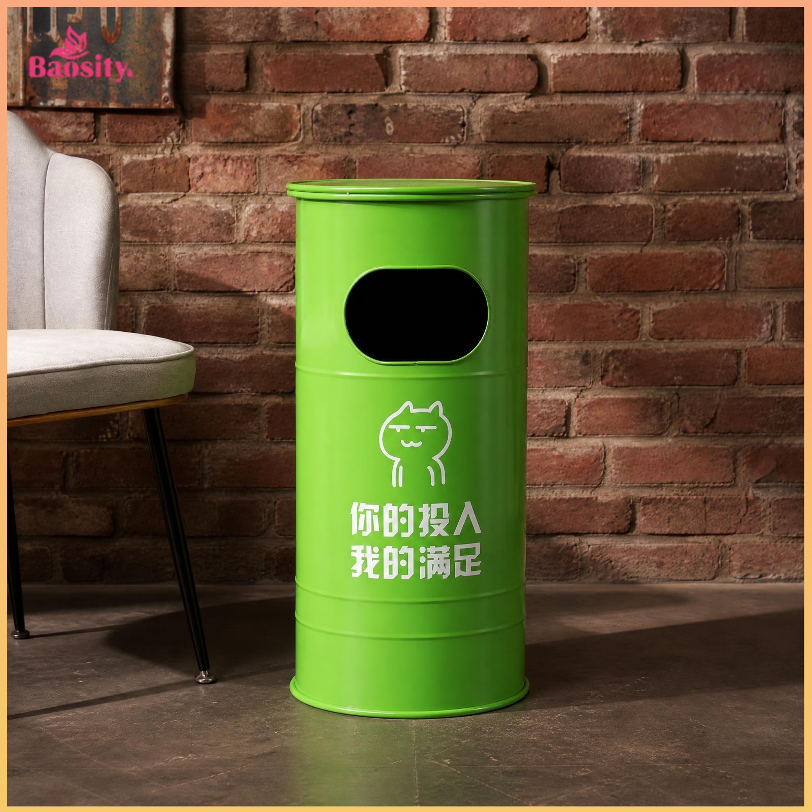 Baosity Industrial Decorative Metal Trash Can Easy to Clean Hydrant-Style Trash Can Retro Waste Bin ราคา 6,701 บาท*ส่งฟรี