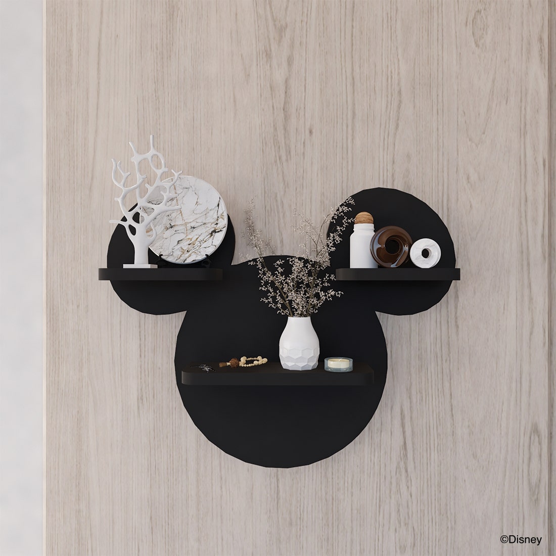 Disney Home ชั้นแขวน DISNEY รุ่น MICKEY-RETRO สีดำ (52 x 15 x 41 ซม.) ราคา 1,680 บาท*ส่งฟรี