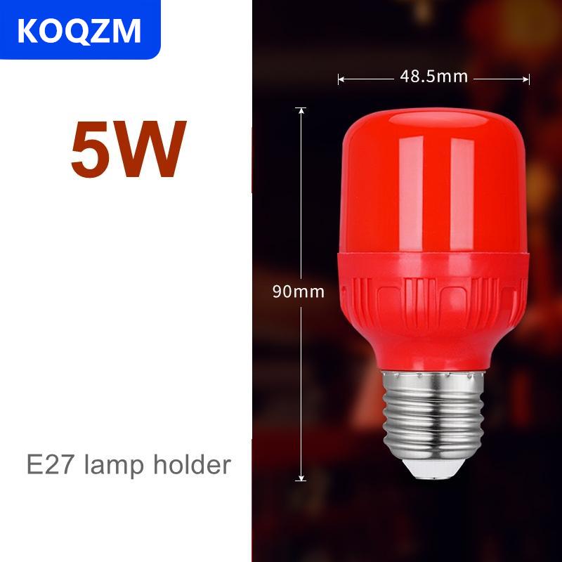 [COD] KOQZM Công suất cao Red LED Light Bulb E27 B22 AC 220V 5W 10W 15W 30W độ sáng cao tại chỗ ánh 