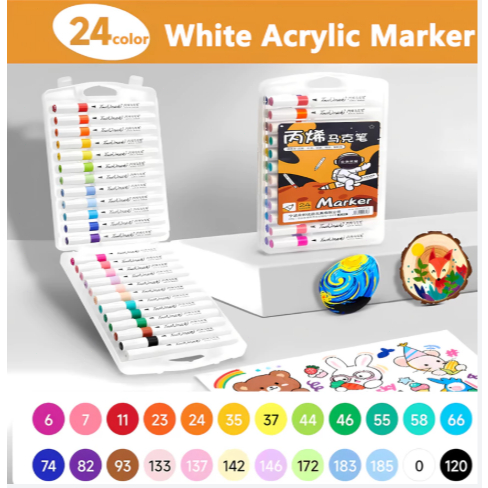 12/24/36/48/60/80 Colors Acrylic Marker Pen Set Color Marker Set Colored Pen color pen Coloring set COD
