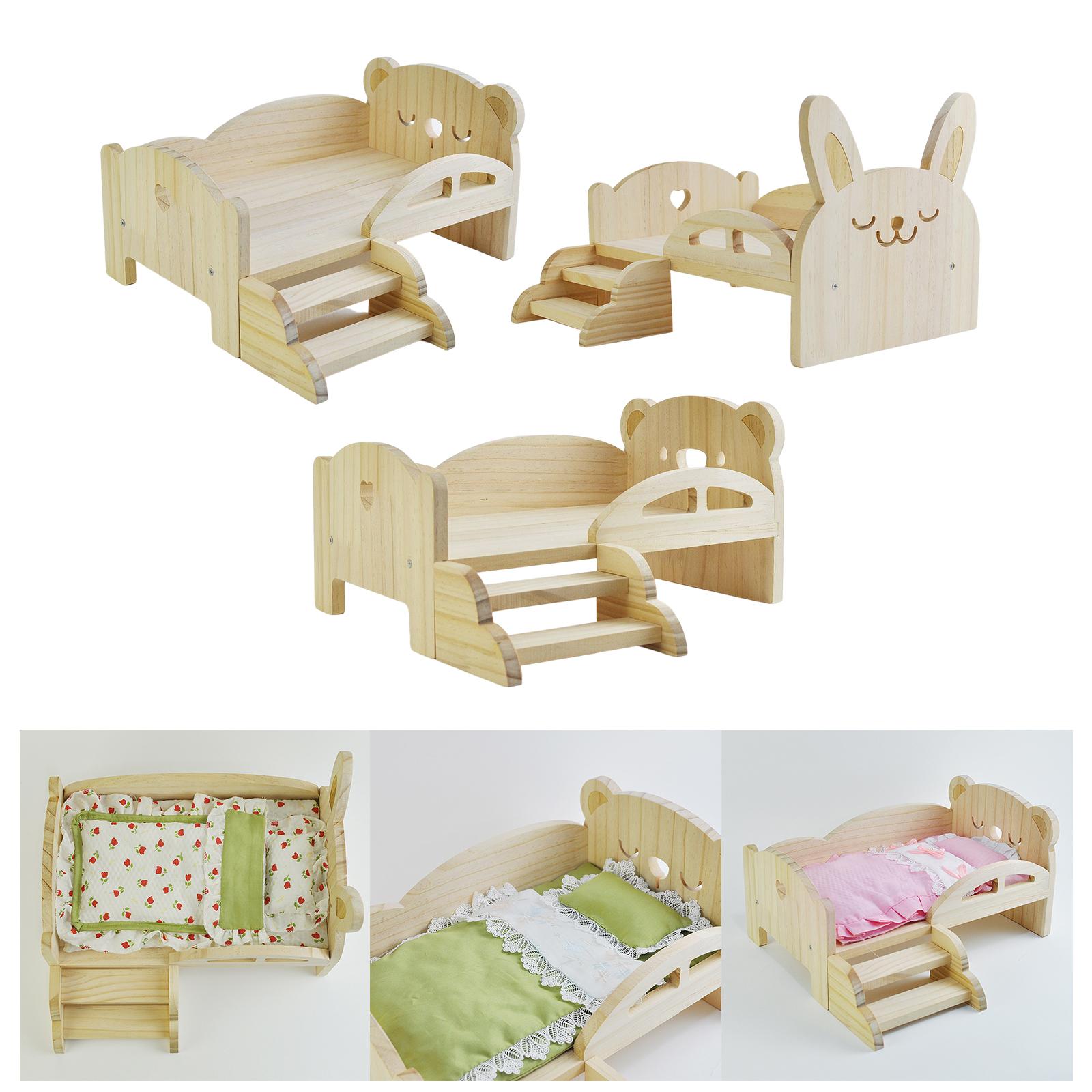 Doll Miniature Bed Fashion Doll Play for 30cm Dolls Furniture Set Bedroom Accessories