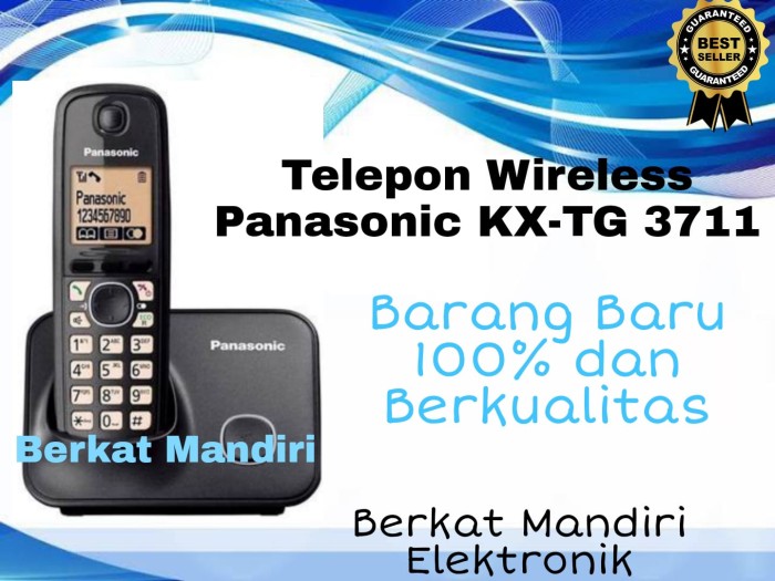 TELEPHONE WIRELESS PANASONIC KX-TG3411 - HITAM-Shelishop13 Harga  1,063,000 Ringgit*Penghantaran Percuma
