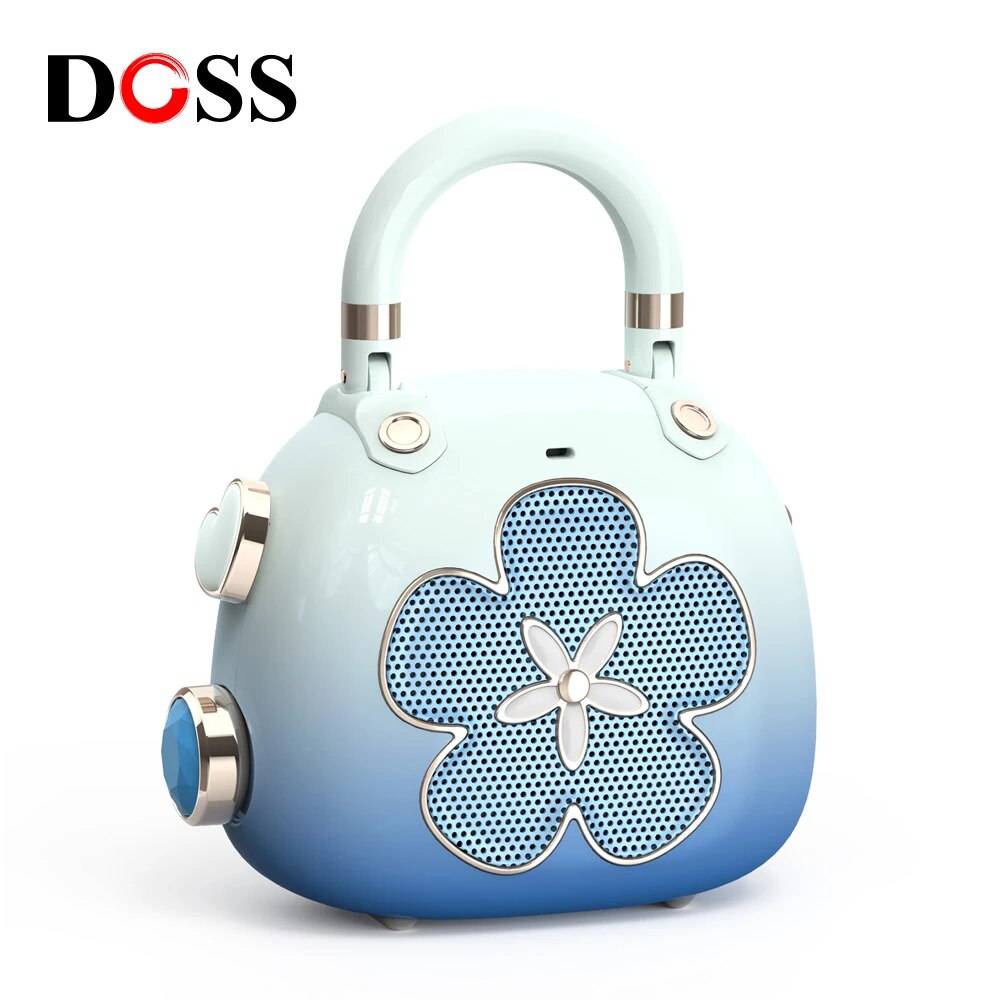 New New DOSS Mini Loa không dây Bluetooth BT5.0 Loa âm nhạc MP3 đáng yêu Kích thước túi 5W Âm thanh mạnh mẽ Loa di động với hộp quà tặng