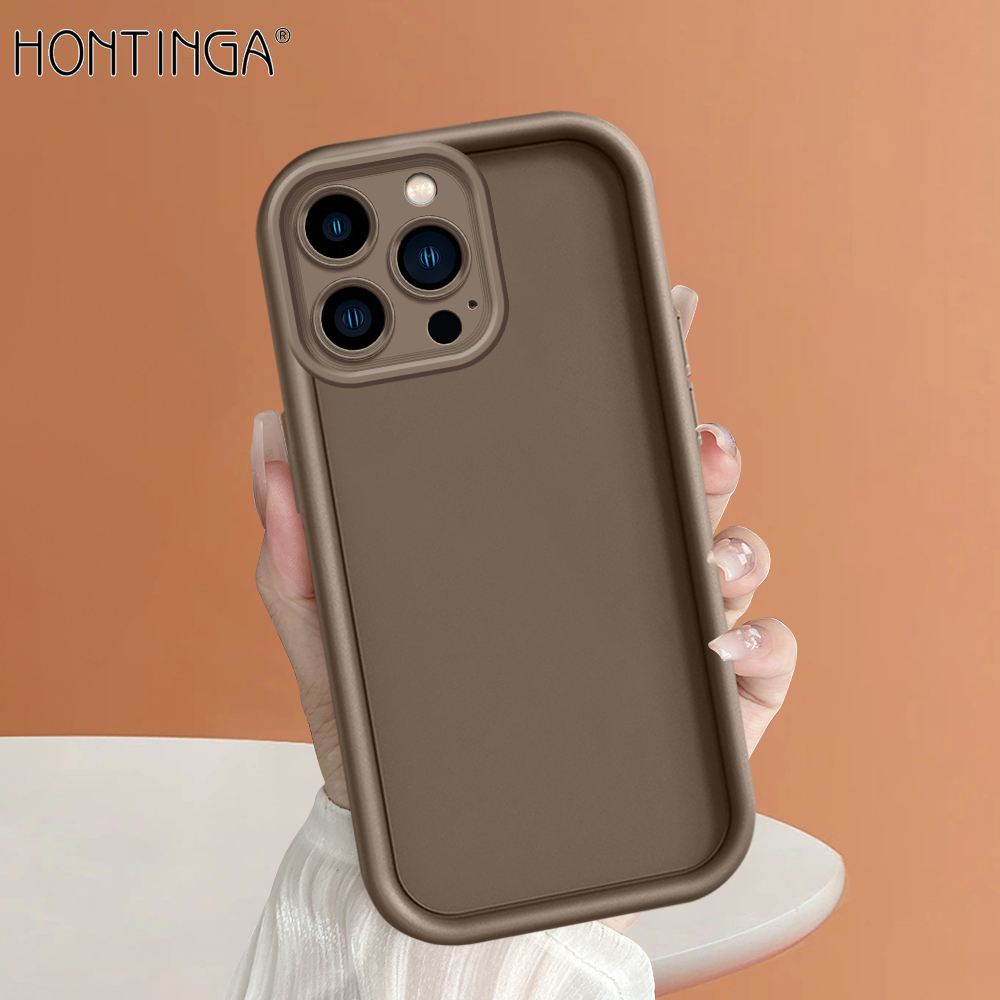 Ốp lưng Hontinga cho iPhone 15 Pro Max 11 12 13 14 Pro Max Plus Mini Ốp lưng mềm hình vuông ban đầu vỏ toàn bộ silicon cao su chống sốc bảo vệ máy ảnh Ốp lưng ốp điện thoại mềm Ốp bán chạy nhất
