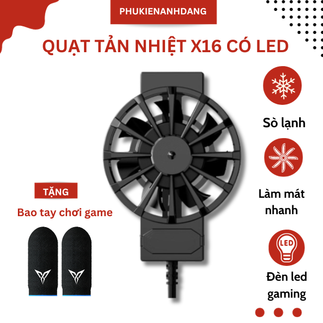 Quạt Tản Nhiệt Điện Thoại X16 Chơi Game Giá Rẻ - 260524
