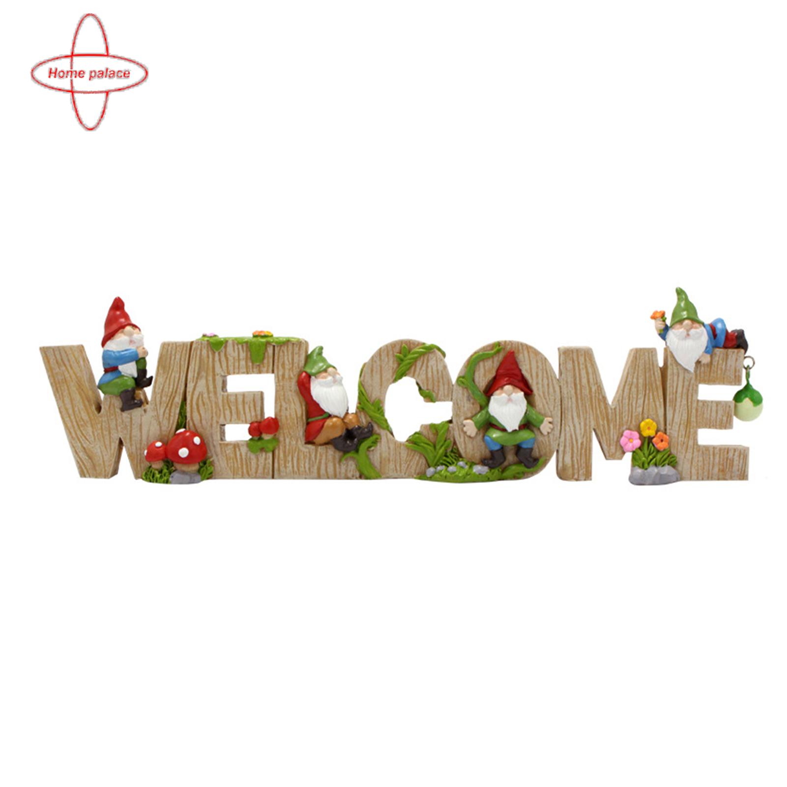 【Home Palace】 Playful Dwarf Entrance Ornament Adorable Dwarf Welcome Sign for Home Garden Decor Cute Resin Gnome Ornament for Indoor Outdoor Balcony Perfect