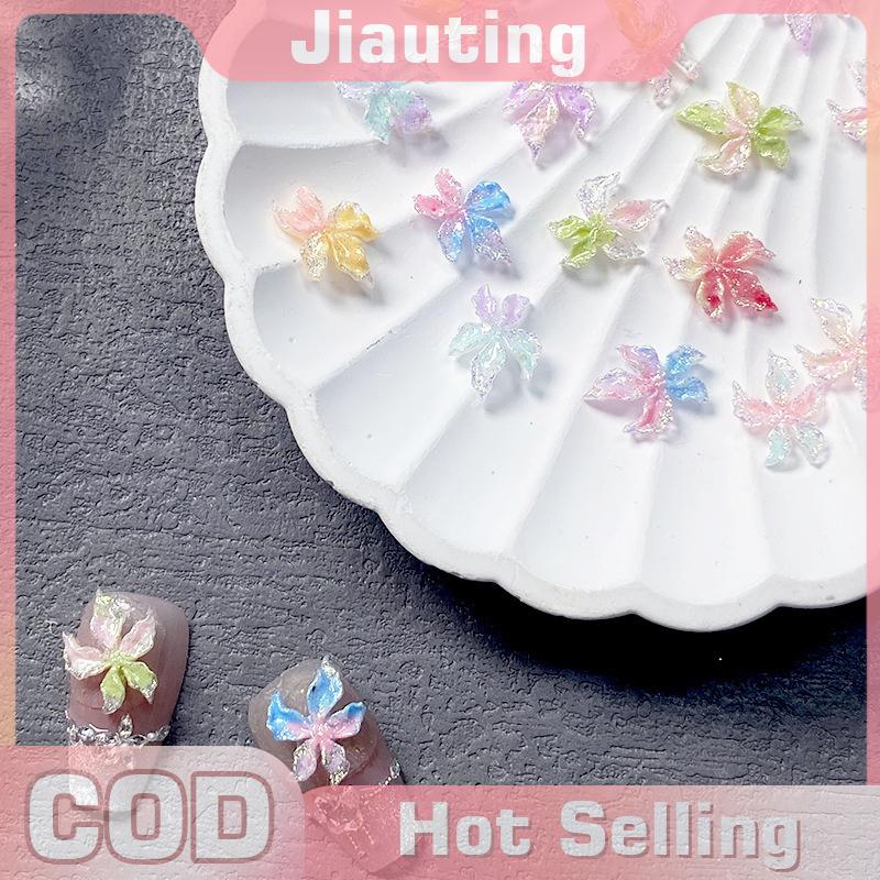 Jiauting 20Pcs Hỗn Hợp Móng Tay Nghệ Thuật Nhựa Nhỏ Đầy Màu Sắc Hoa Móng Tay Thiết Kế Quyến Rũ Sáng Quyến Rũ Thạch Tự Làm Thủ Công Cho Móng Tay 3D Trang Trí