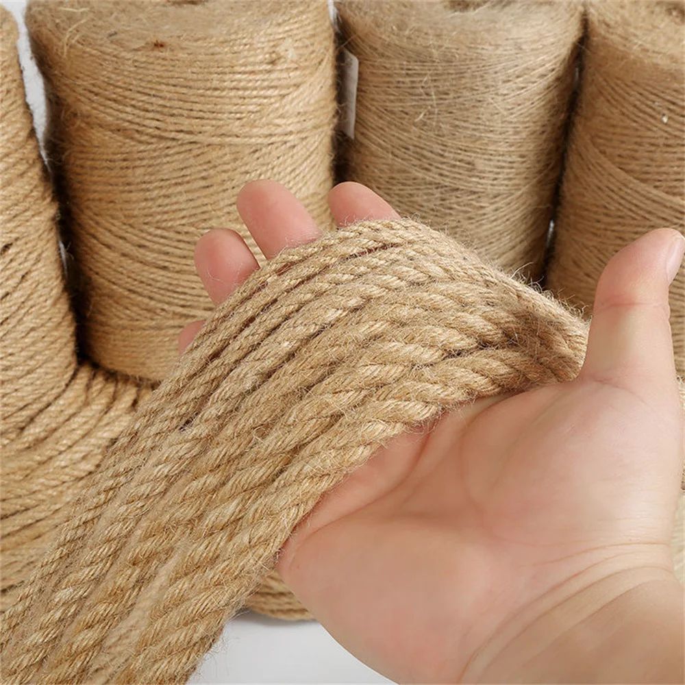 UJ 1-14mm Natural Jute Twine Vintage Jute Rope Cord String Twine Burlap For DIY Crafts Gift Wrapping Gardening Wedding Decor 1-120M