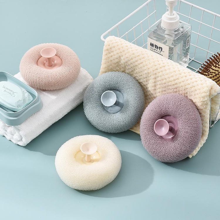 Bông Tắm Xơ Lưới Siêu Tạo Bọt Tẩy Tế Bào Chết Có Kẹp Ngón Tay Tiện Lợi