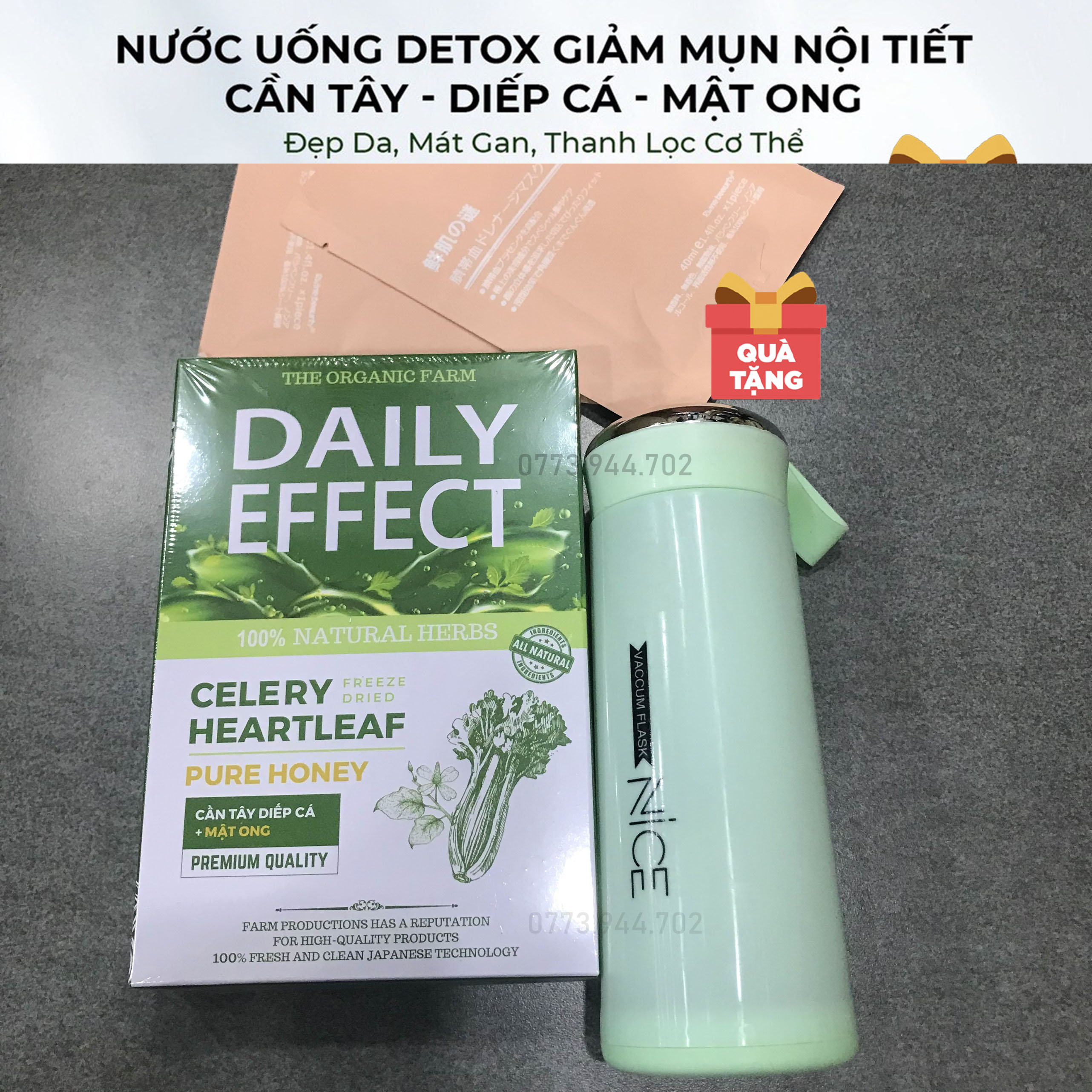 Cần tây daily effect, cần tây diếp cá mật ong giảm mụn đẹp da