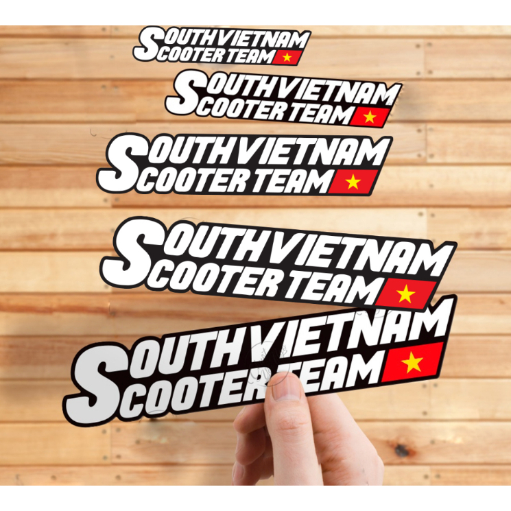 Tem logo decal dán xe máy tem southvietnam sticker hội nhóm xe tay gas tem dán trang trí xe máy việt nam scooter team