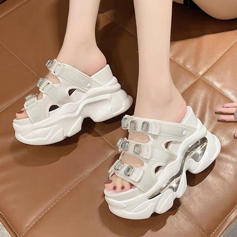 Dép đế cao 12cm, dép độn đế quai vải