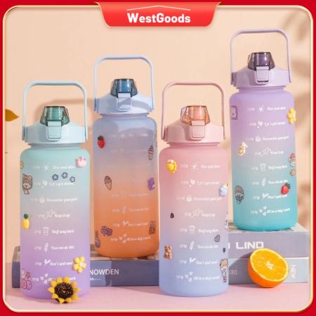 WestGoods 2L Pastel Sports Water Bottle with Free Stickers