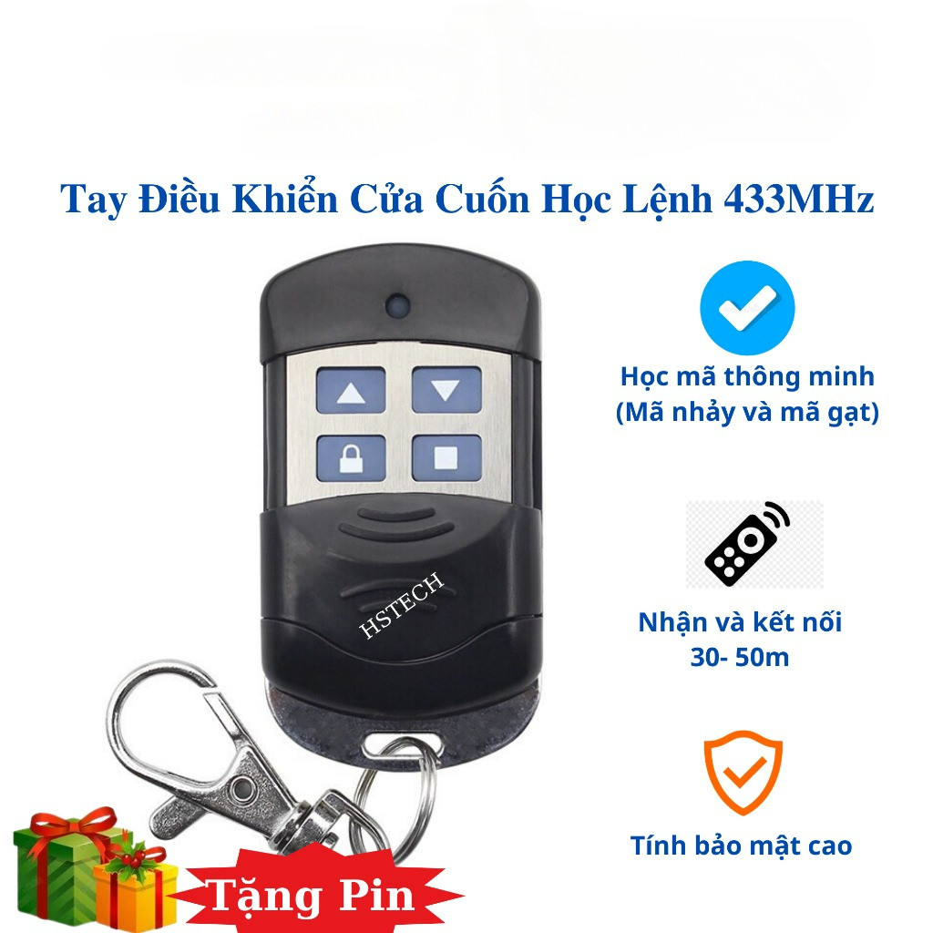 Remote cửa cuốn học lệnh thông minh tần số 433Mhz bảo hành 1-1