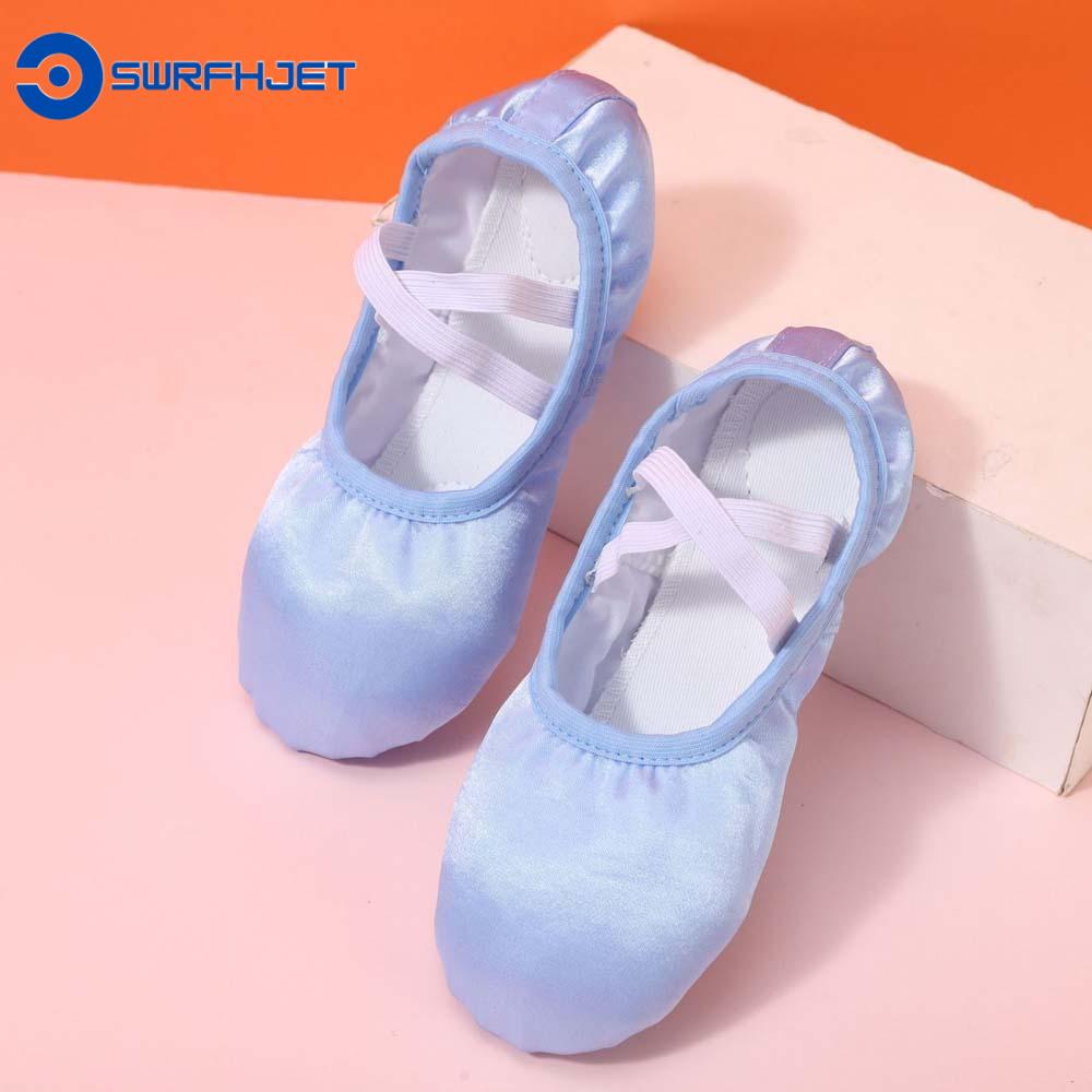 SWRFH Da PU Giày Ba lê cho bé gái Đế bằng Dây thun Dép khiêu vũ vết bẩn Zapatos de punta de Ballet 32-38 Giày mũi nhọn mềm Trẻ em