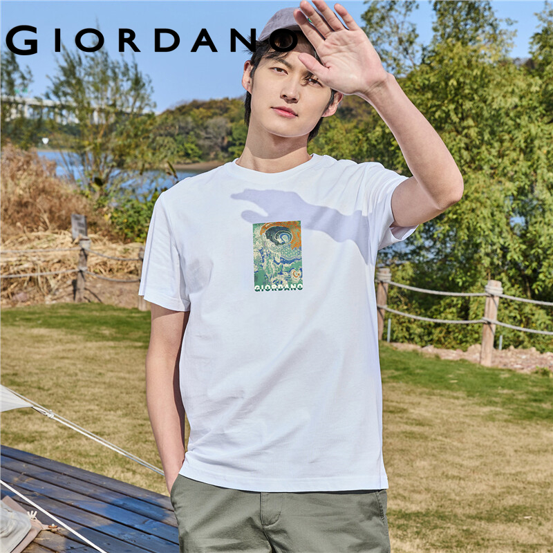 GIORDANO Men Abstraction Series T-Shirts Art Print Short Sleeve Summer Tee 100% Cotton Crewneck Fashion Casual Tshirts 91094082 ราคา 506 บาท*ส่งฟรี