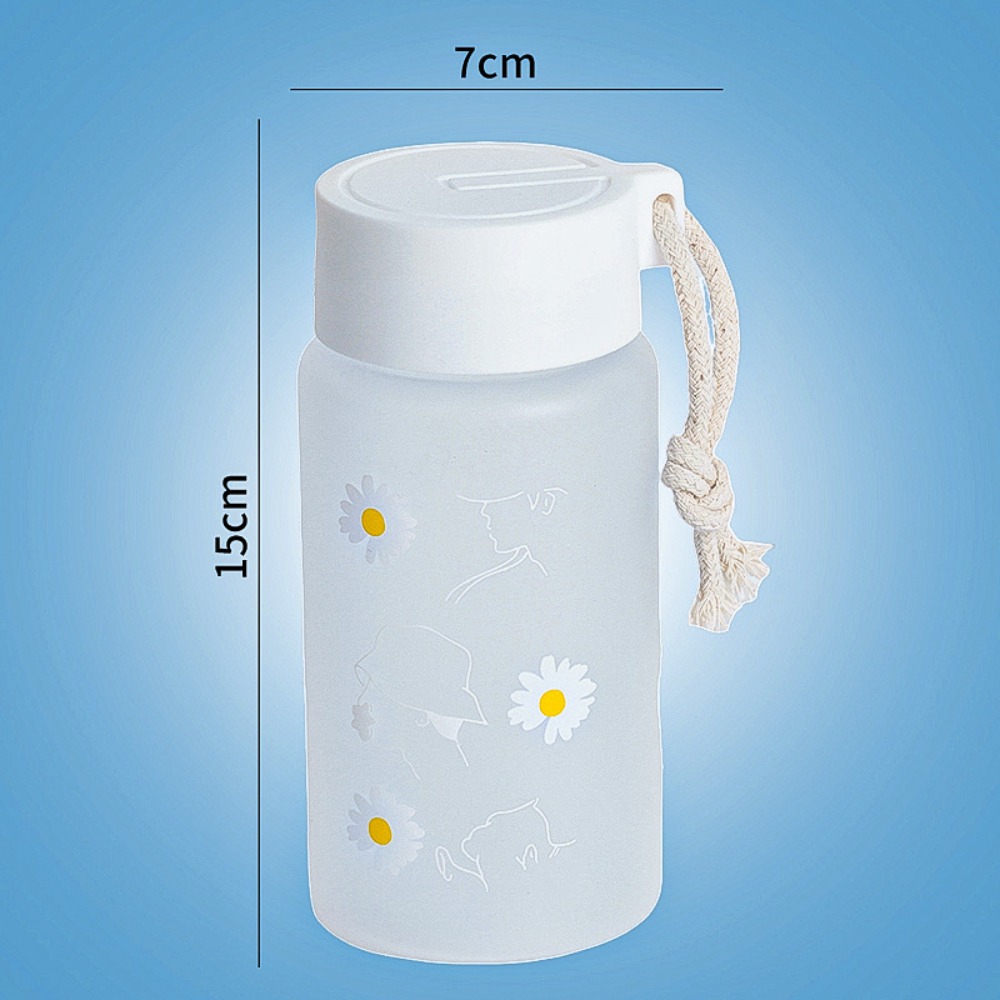 LALAIKE 500ml Chai nước Chú gấu nhỏ Hoa Cúc Cốc uống nước Dễ thương Trong suốt Cốc trà thể thao Học sinh nam nữ - 2