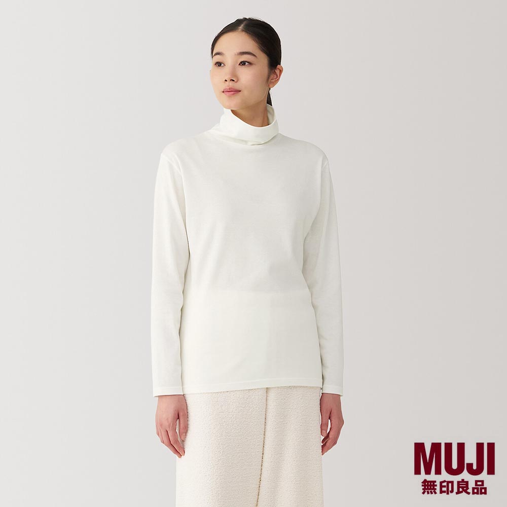 MUJI Ladies Warm Thick Cotton Mock Neck L/S T-Shirt Lazada Singapore