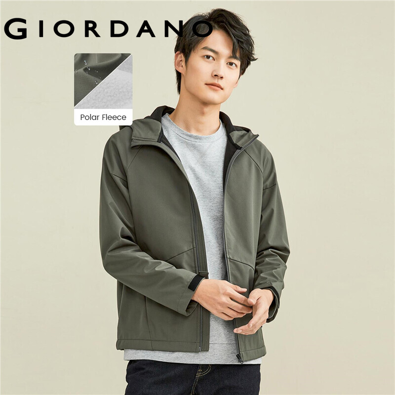 Áo Jacket nam tay áo Raglan rộng chất polar fleece hỗn hợp thoải mái thu đông Giordano Free Shipping 01071688