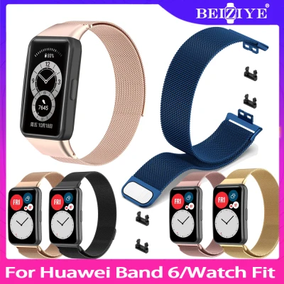 Milanese Loop Strap For Huawei Band 6 Pro/ Band 6/ Watch Fit Band Stainless Steel Bands Smart Watch Watchstrap