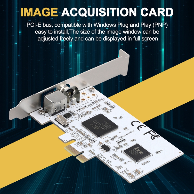 (NYPQ) PCIE Expansion Card PCIE to AV Surveillance HD 640X480 Resolution Video Capture Card Image Ca
