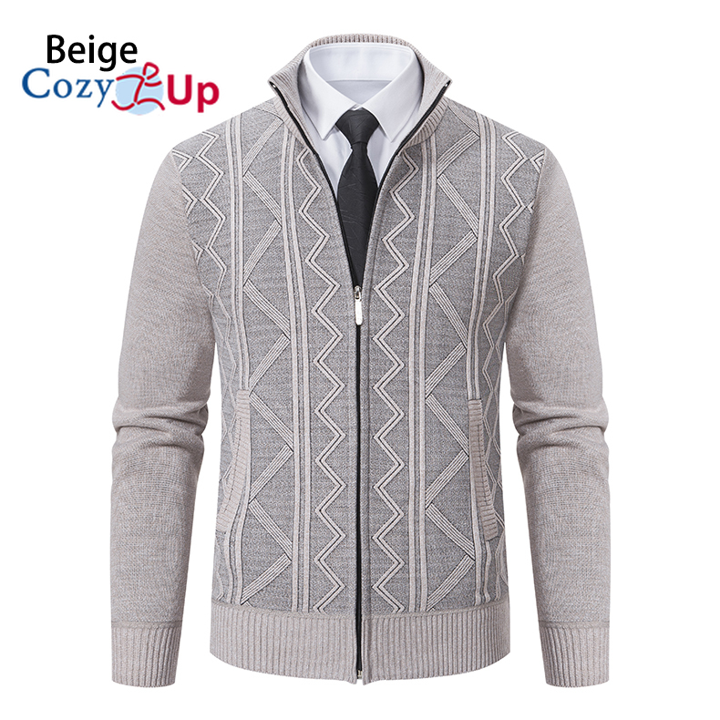 Cozy Up Men s Cardigan Sweaters Full Zip Up Stand Collar Slim Fit Casual