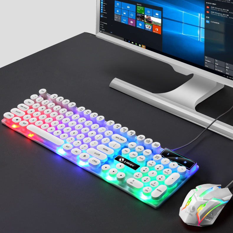 Bàn Phím Máy Tính Laptop Gaming Giả Cơ Thiết Kế Sang Trọng Led Cực Kì Bắt