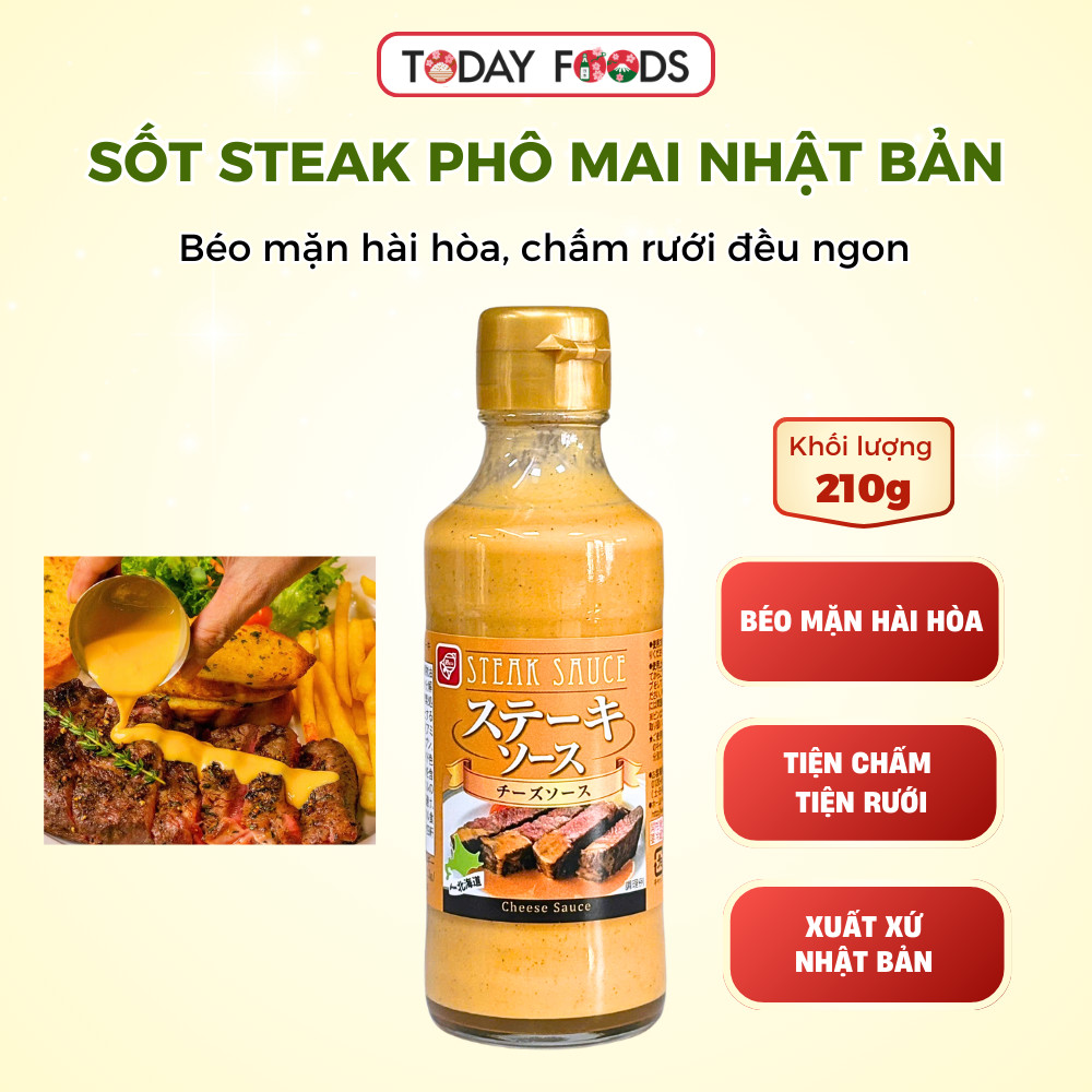 Sốt Steak Phô Mai Bell Foods Nhật Bản 210g - Sốt chấm, rưới thịt bò