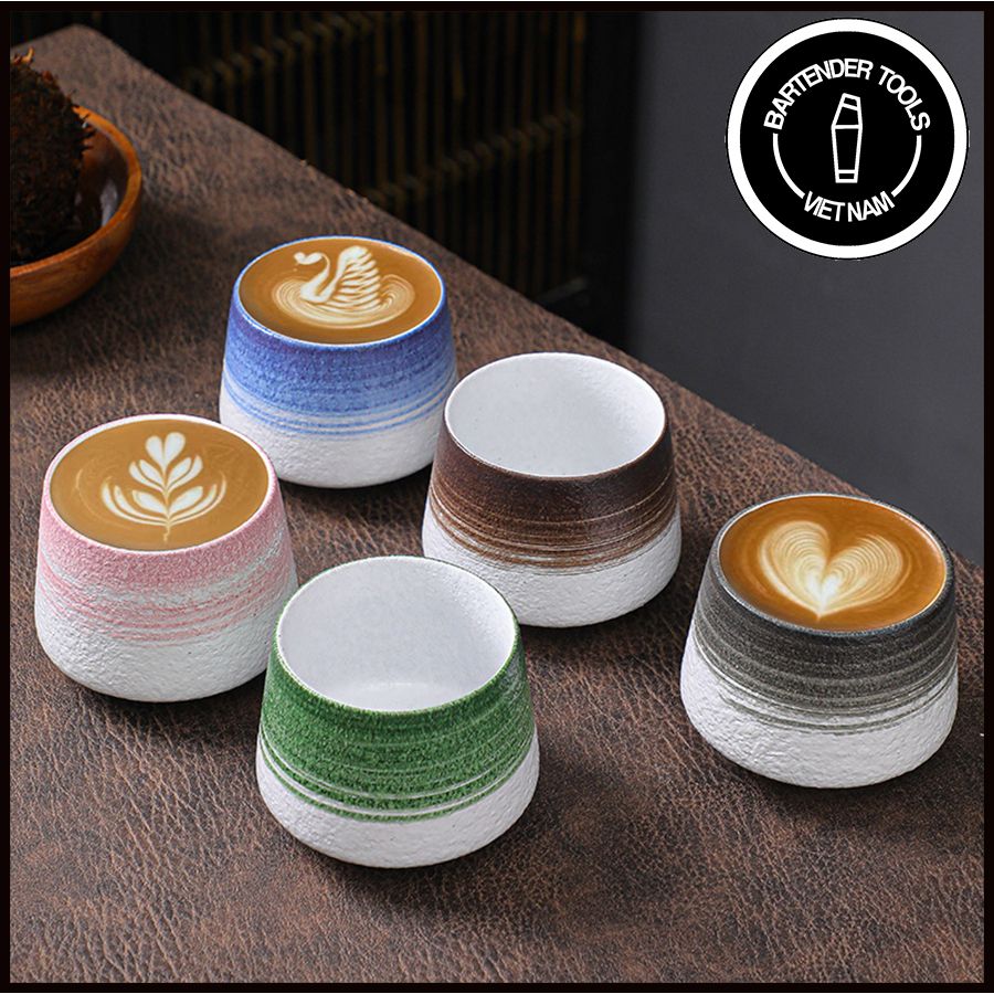 Cốc gốm tráng men uống cà phê latte 200ml Dụng cụ barista